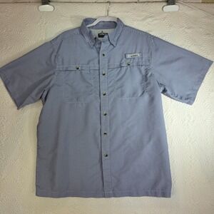 Habit Men Skirr River Short Sleeve Fishing Shirt Blue Gingham 40+ Solar Factor L